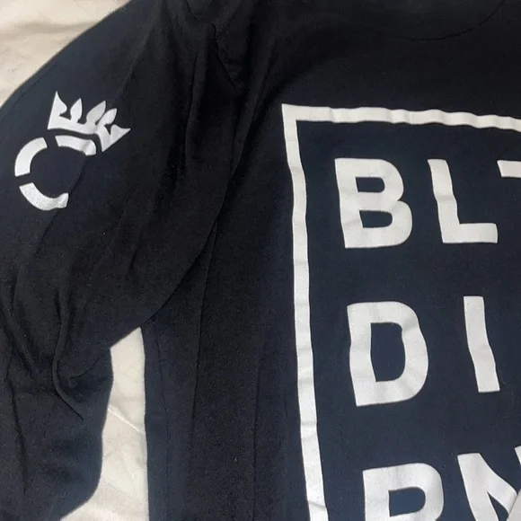 Bella + Canvas Medium Long Sleeve Shirt Graphic BLT DIF RNT Unisex Black White - Picture 4 of 7